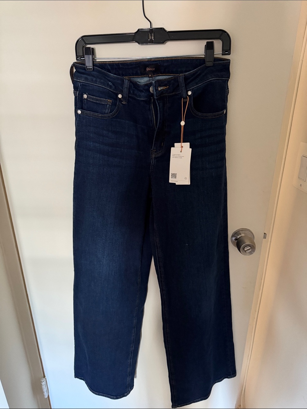 Quince Women's Indigo Wide-Leg Stretch Jeans